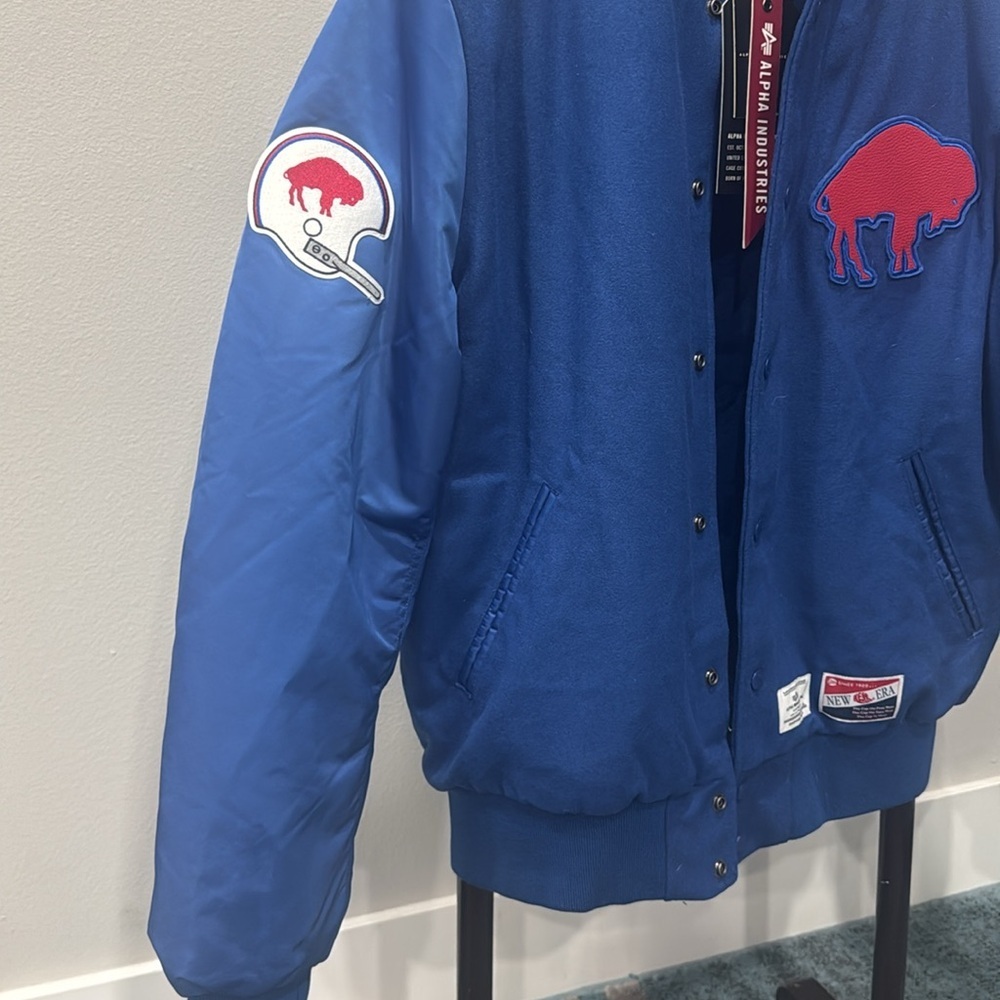 Alpha Industries Historic MA-1 Buffalo Bills Wool Varsity Bomber Jacket.  NWT - Picture 4 of 16